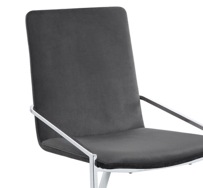 Zlatan Gray Velvet & Chrome Finish Side Chair (Set of 2) - 1st Choice Furniture Direct