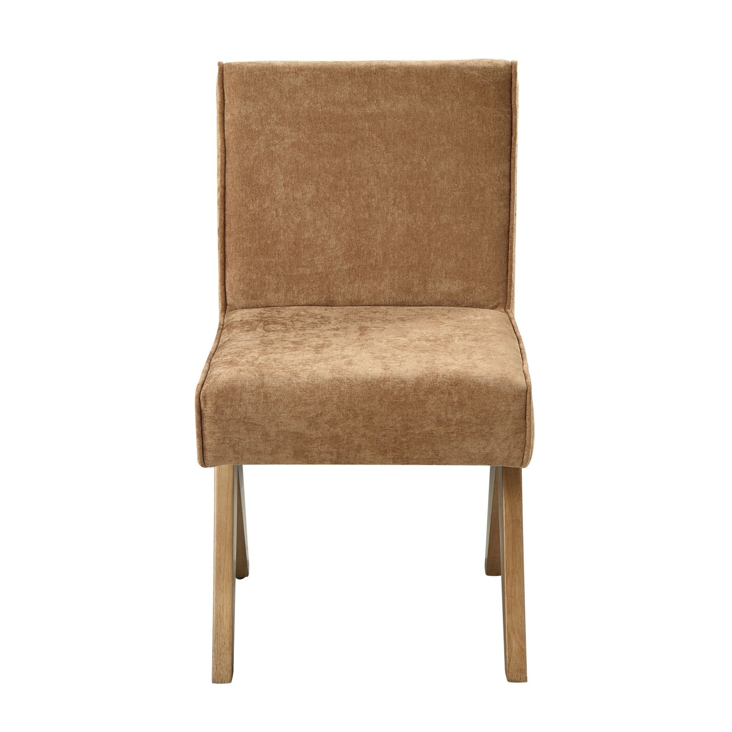 Zoey Chocolate Chenille & Oak Side Chair (Set of 2) - 1st Choice Furniture Direct