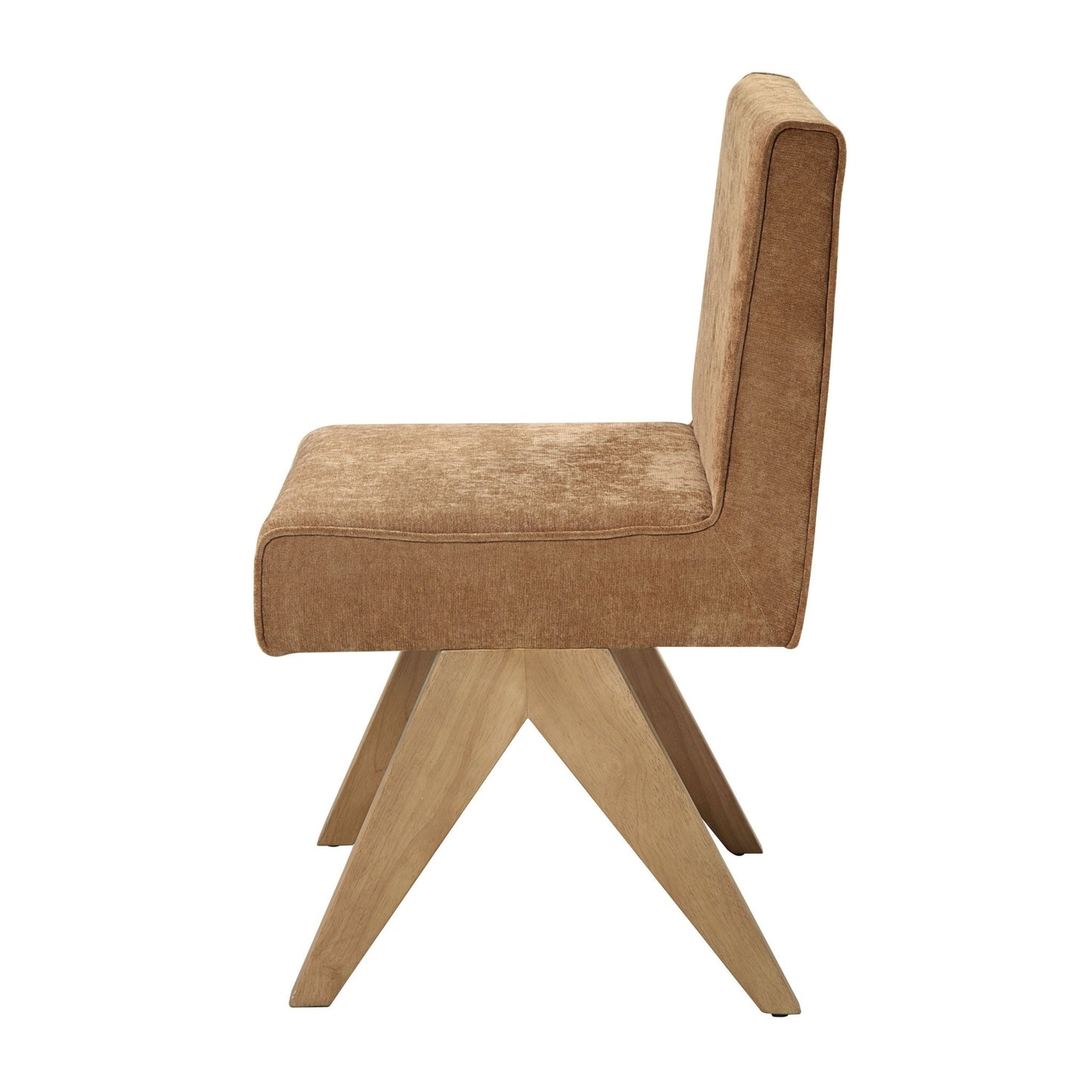 Zoey Chocolate Chenille & Oak Side Chair (Set of 2) - 1st Choice Furniture Direct