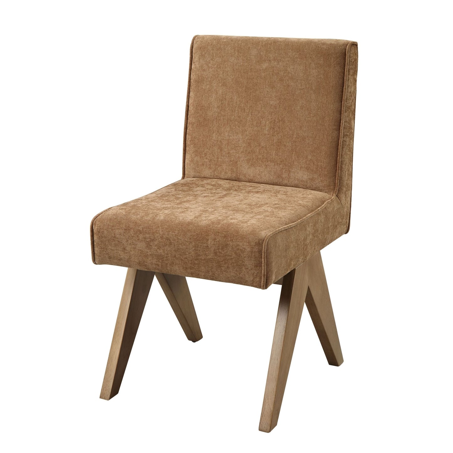 Zoey Chocolate Chenille & Oak Side Chair (Set of 2) - 1st Choice Furniture Direct