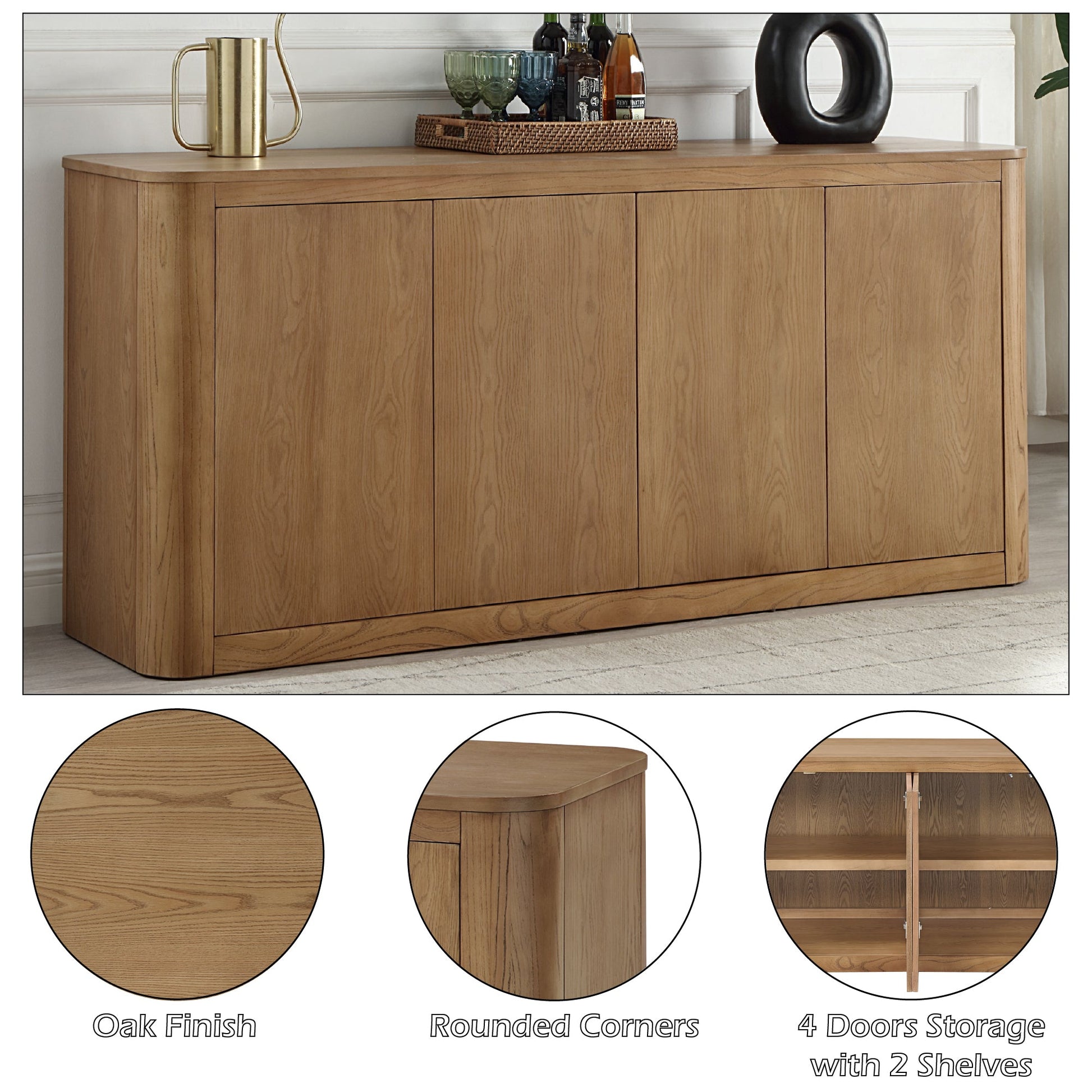 Zoey Oak Server - 1st Choice Furniture Direct
