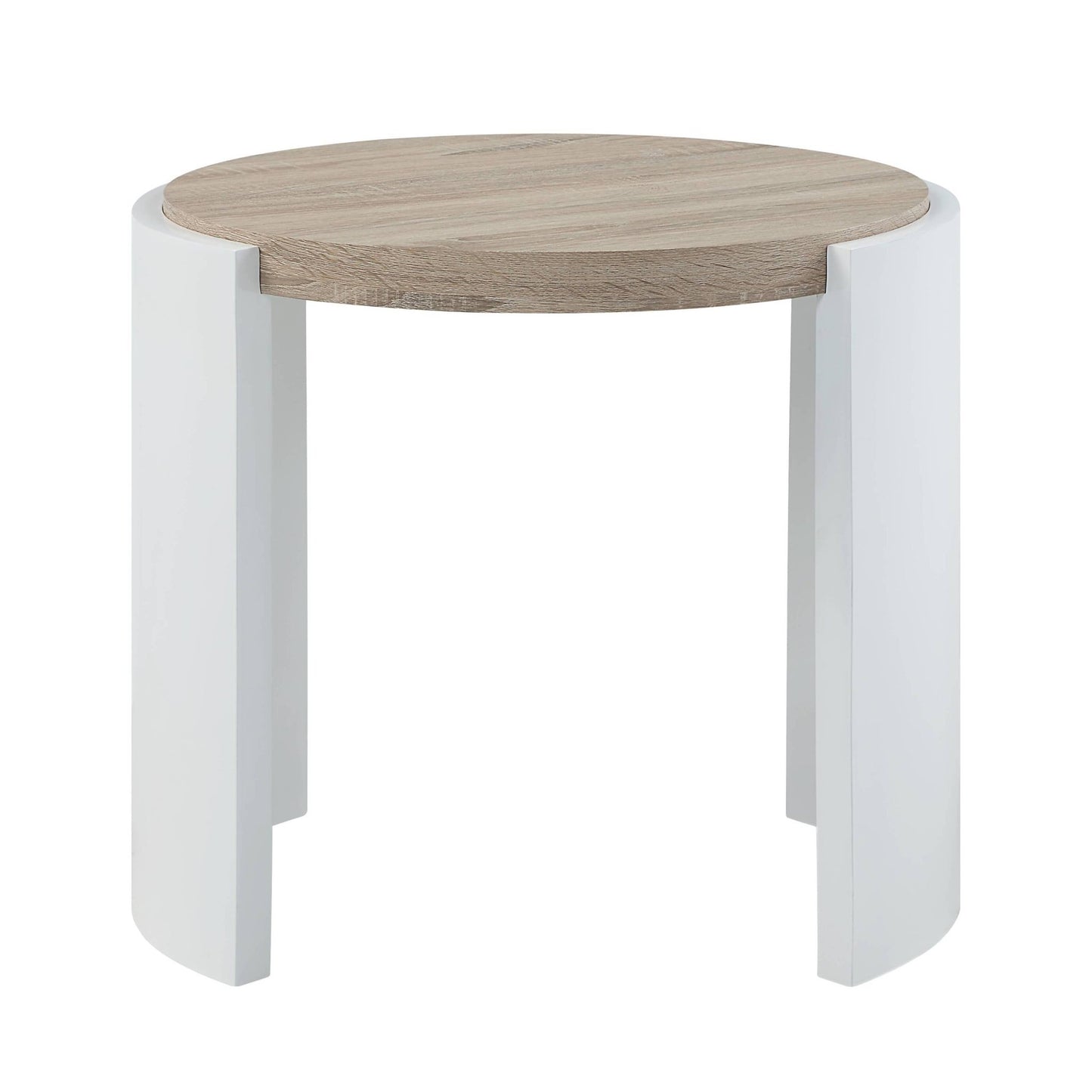 Zoma Oak & White High Gloss Finish End Table - 1st Choice Furniture Direct