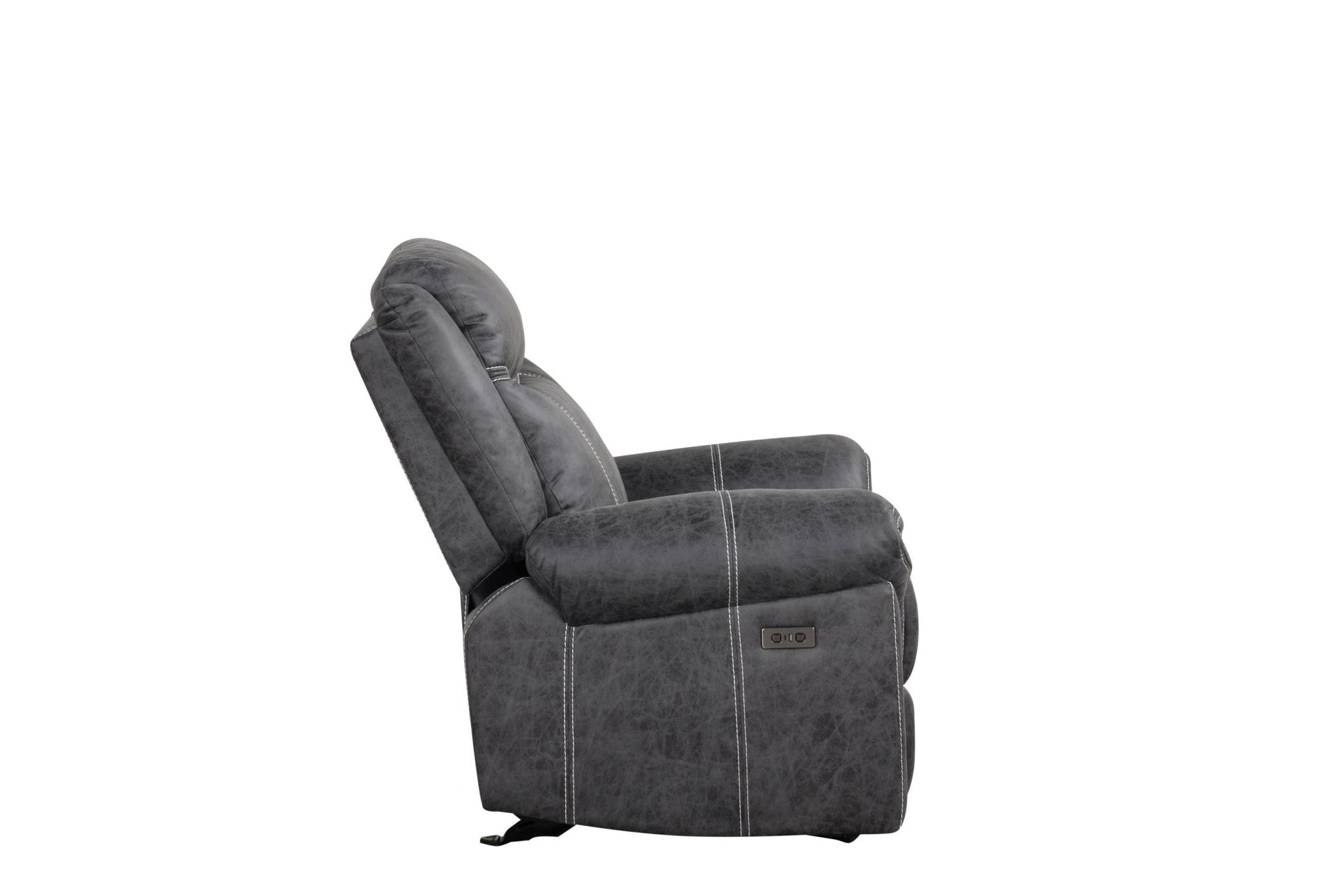 Zubaida Dark Gray Polish Microfiber Power Motion Glider Recliner - 1st Choice Furniture Direct