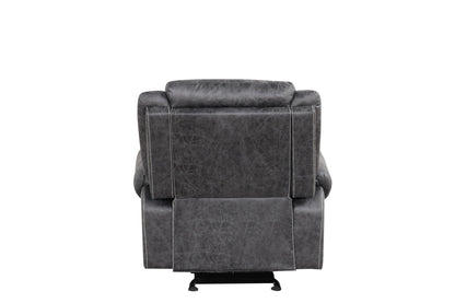 Zubaida Dark Gray Polish Microfiber Power Motion Glider Recliner - 1st Choice Furniture Direct
