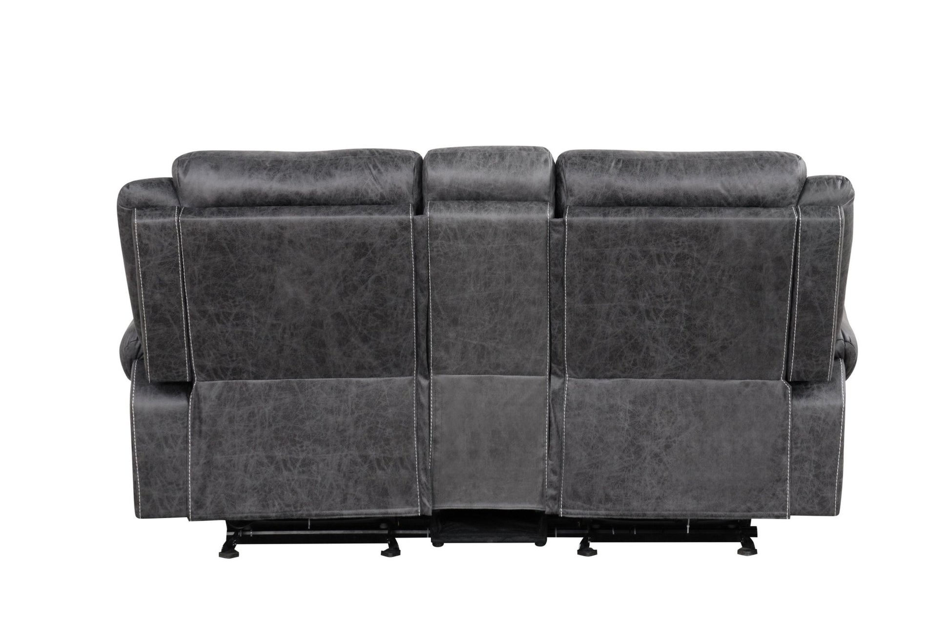 Zubaida Dark Gray Polish Microfiber Power Motion Loveseat w/USB - 1st Choice Furniture Direct