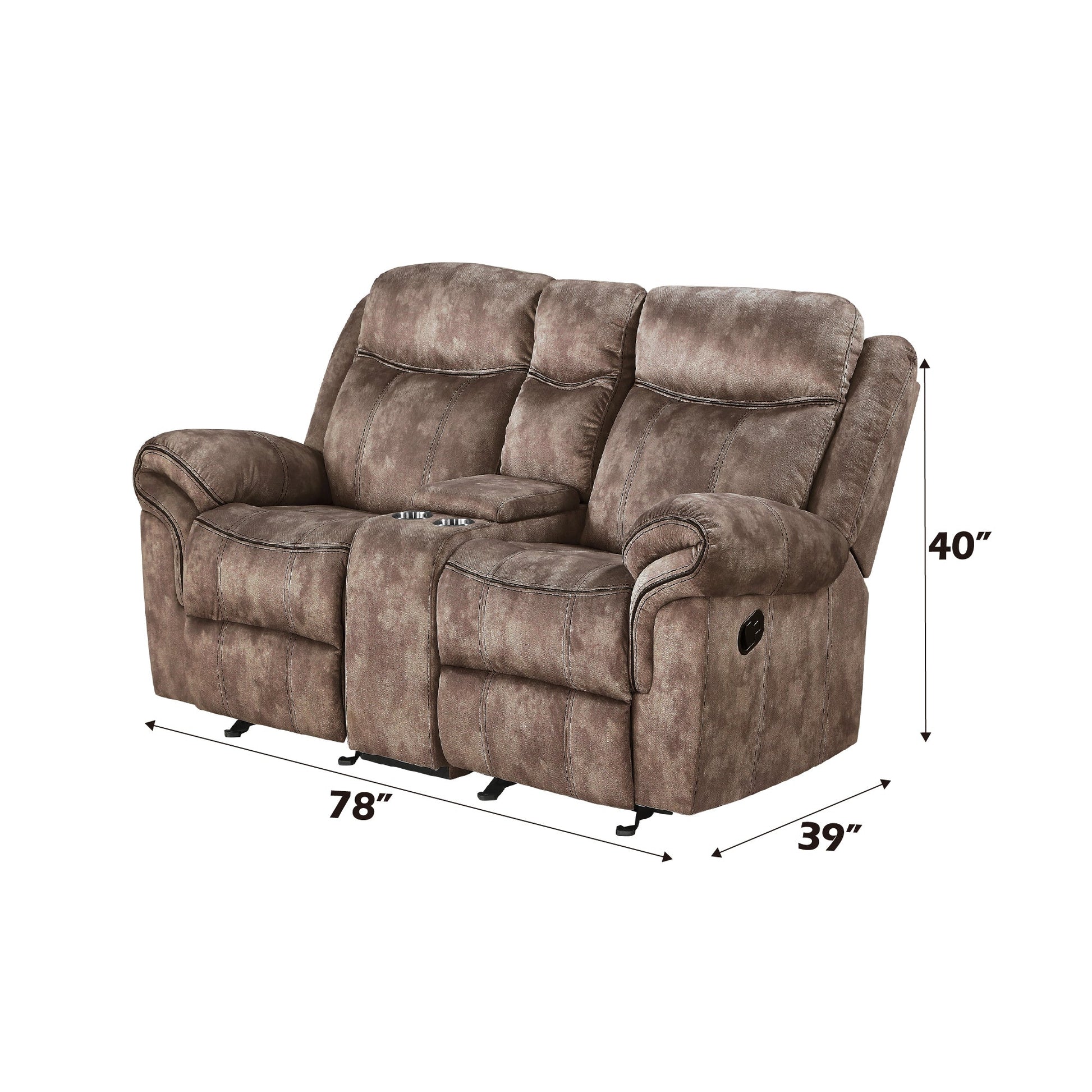 Zubaida Two Tone Chocolate Velvet 3PCS Recliner Living Room Set - 1st Choice Furniture Direct