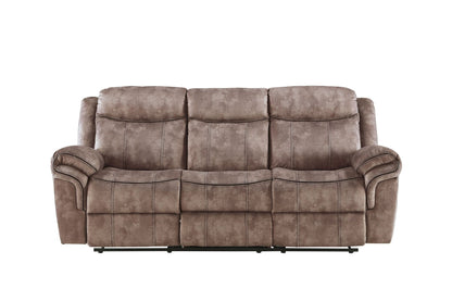 Zubaida Two Tone Chocolate Velvet 3PCS Recliner Living Room Set - 1st Choice Furniture Direct