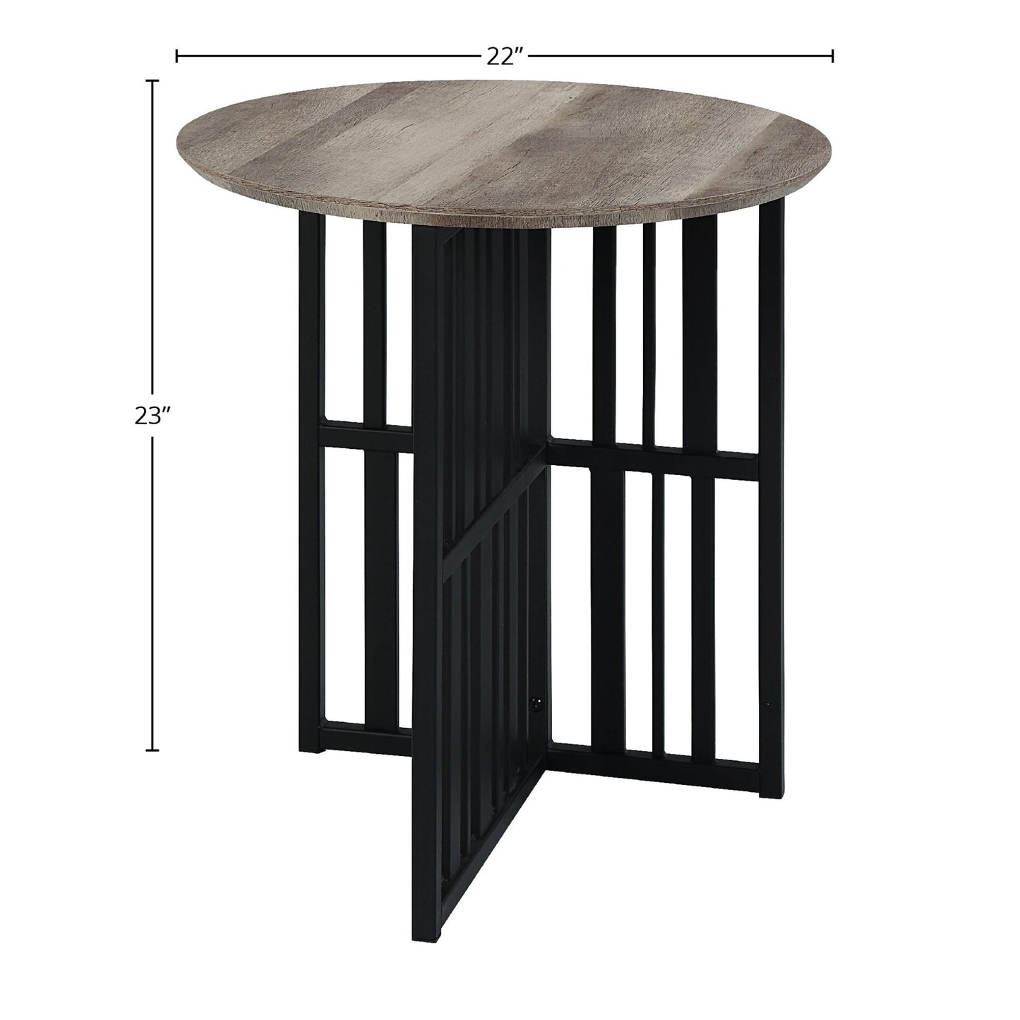 Zudora Antique Oak & Black Finish End Table - 1st Choice Furniture Direct