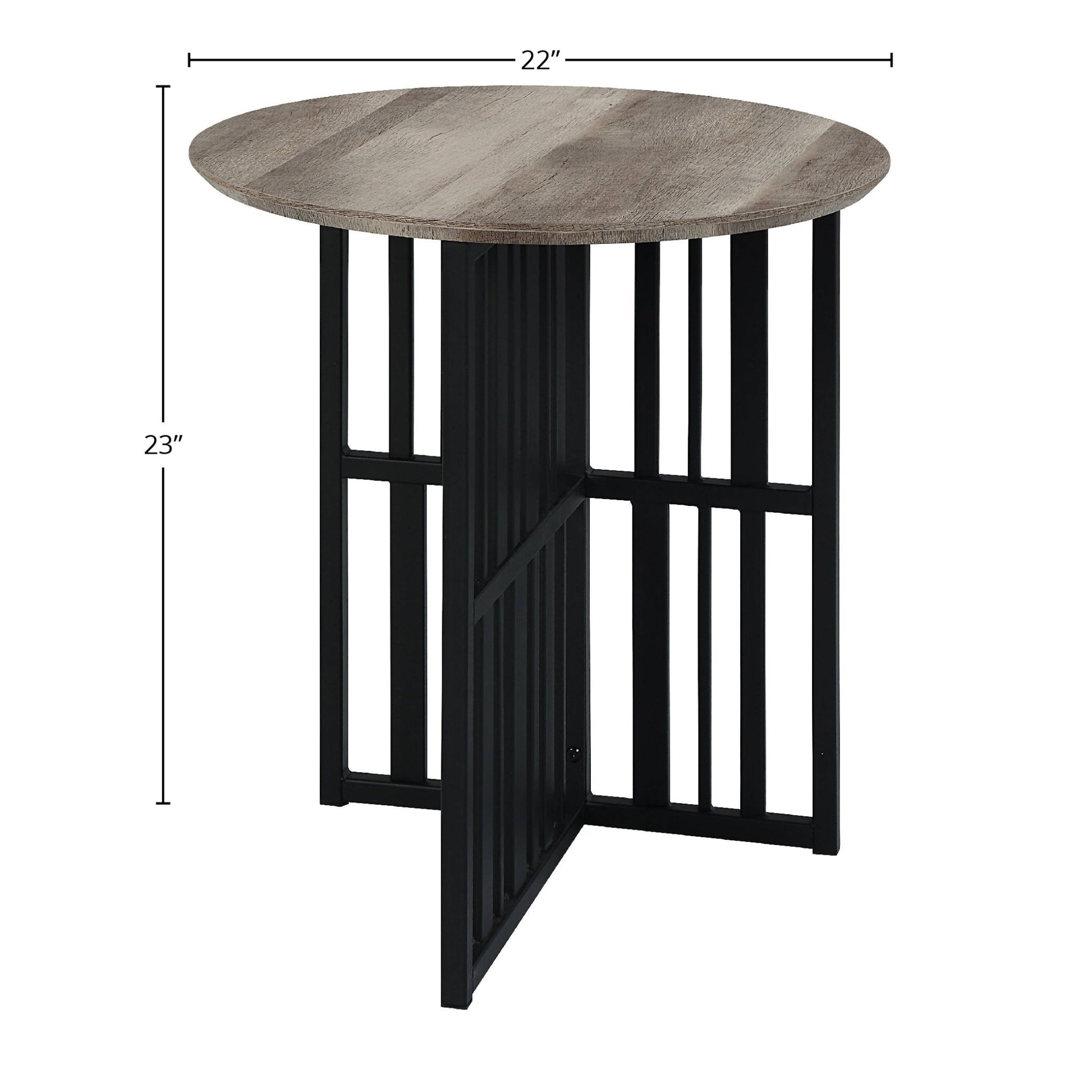 Zudora Antique Oak & Black Finish End Table - 1st Choice Furniture Direct
