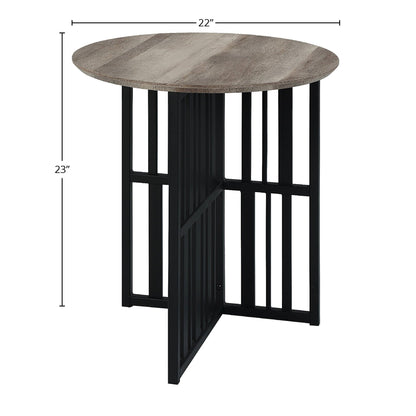 Zudora Antique Oak & Black Finish End Table - 1st Choice Furniture Direct