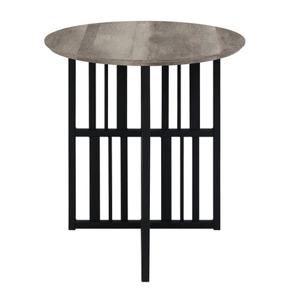 Zudora Antique Oak & Black Finish End Table - 1st Choice Furniture Direct