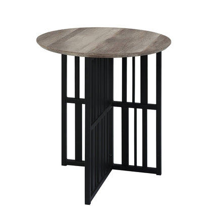 Zudora Antique Oak & Black Finish End Table - 1st Choice Furniture Direct