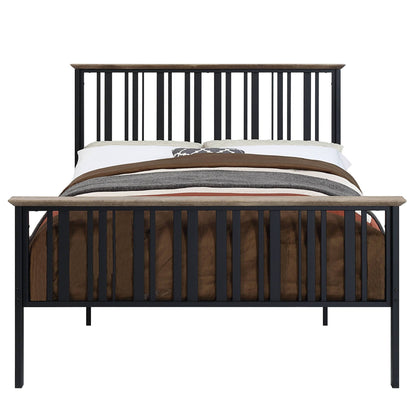 Zudora Antique Oak & Black Finish Full Bed - 1st Choice Furniture Direct