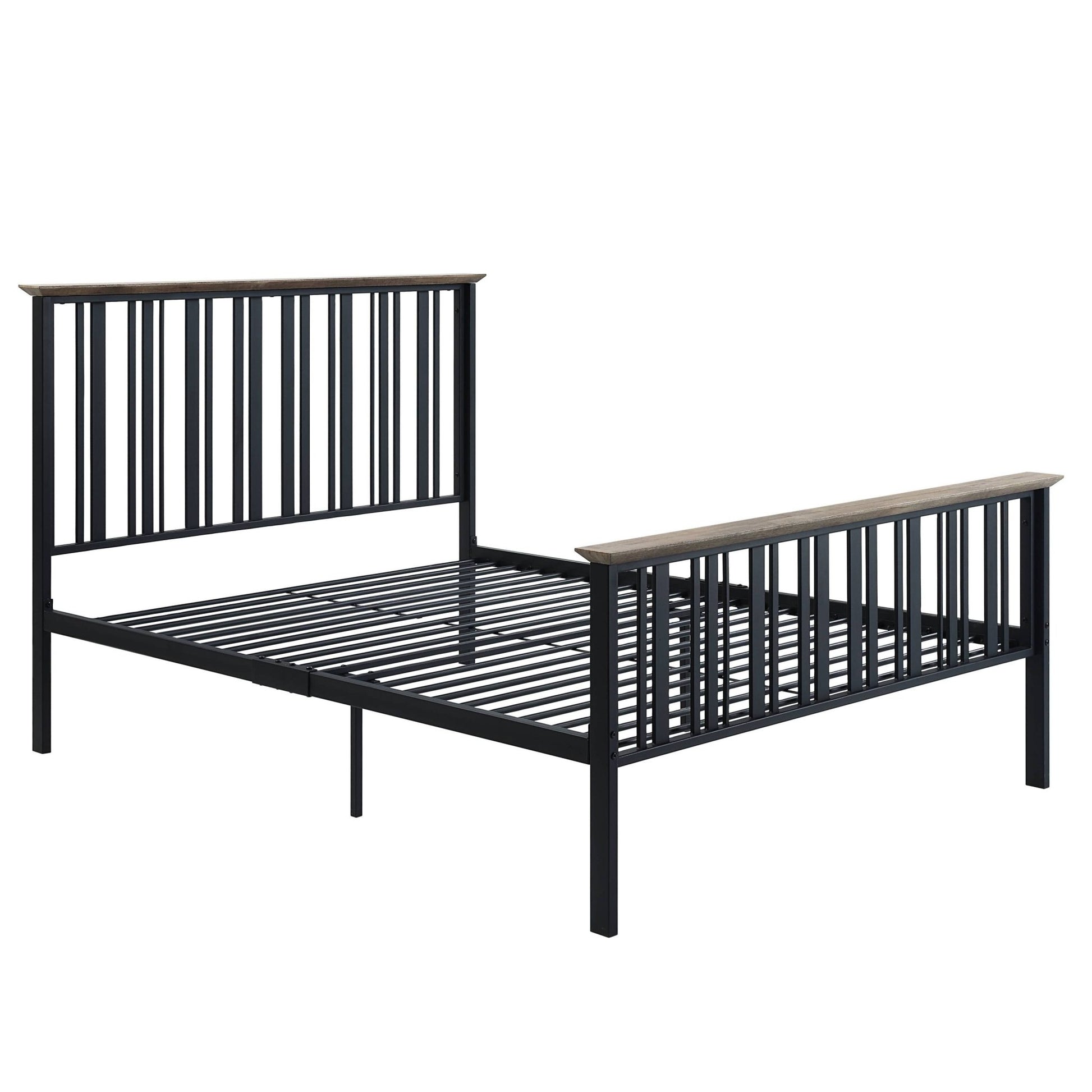 Zudora Antique Oak & Black Finish Full Bed - 1st Choice Furniture Direct