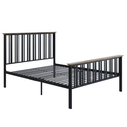Zudora Antique Oak & Black Finish Full Bed - 1st Choice Furniture Direct