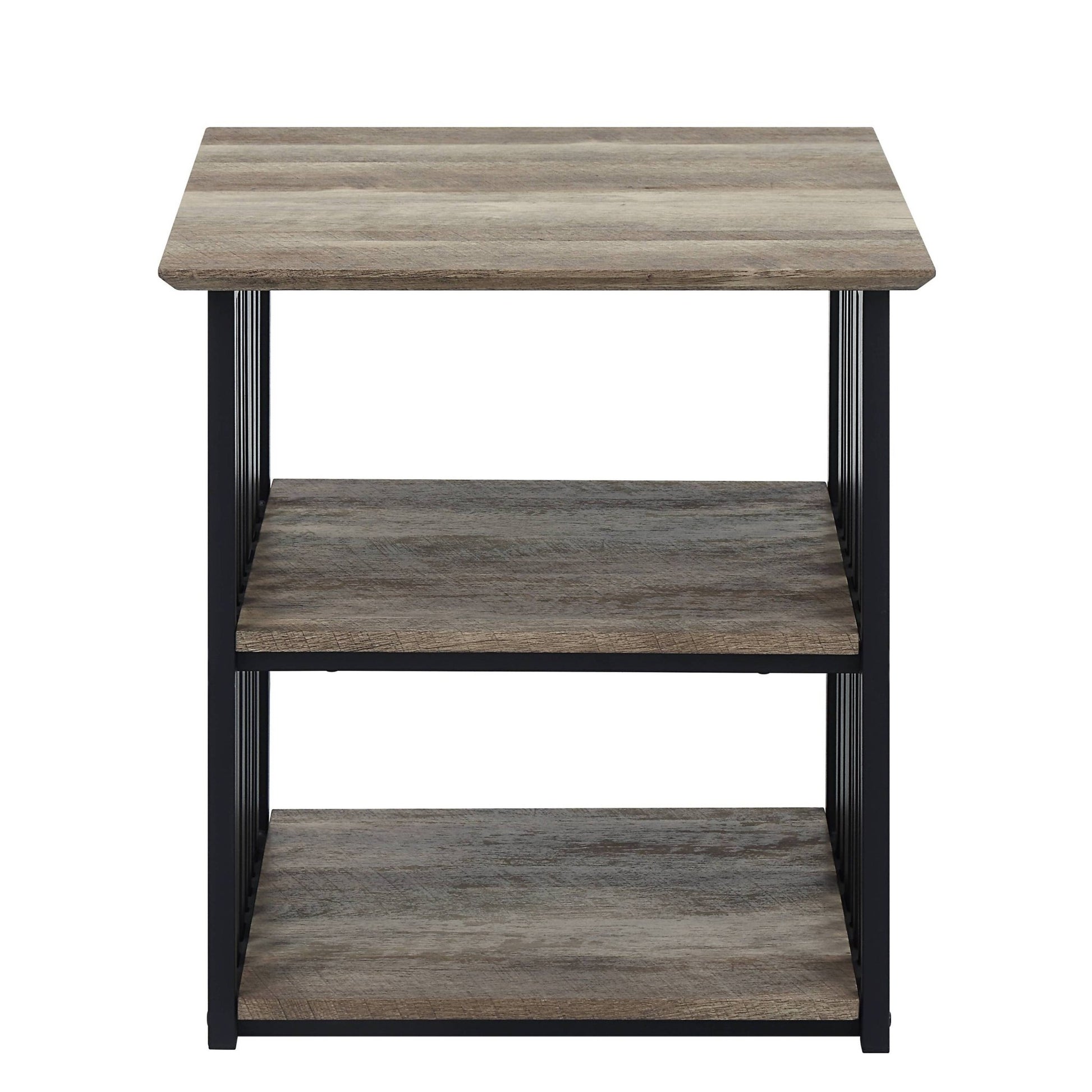 Zudora Antique Oak & Black Finish Nightstand - 1st Choice Furniture Direct