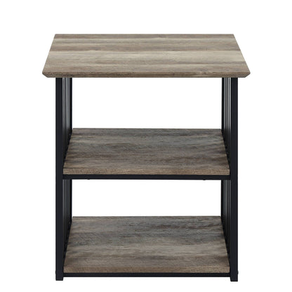 Zudora Antique Oak & Black Finish Nightstand - 1st Choice Furniture Direct