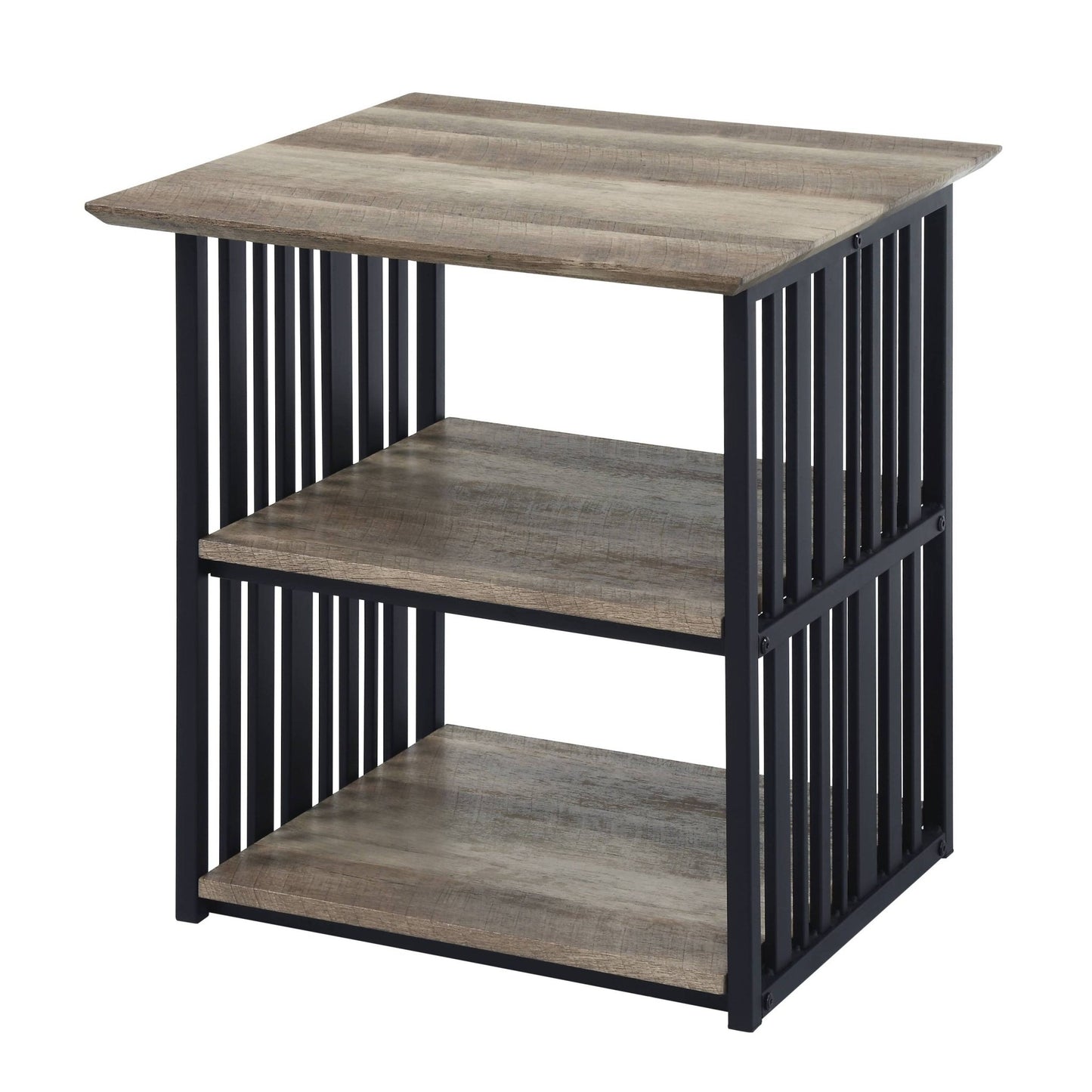 Zudora Antique Oak & Black Finish Nightstand - 1st Choice Furniture Direct