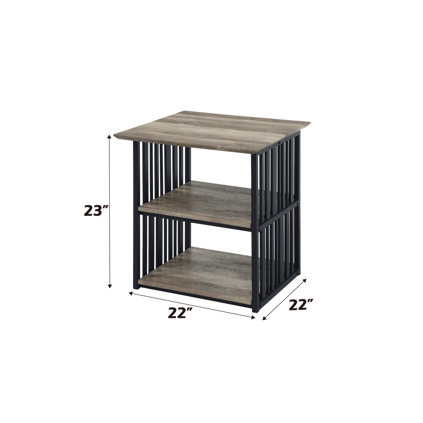 Zudora Antique Oak & Black Finish Nightstand - 1st Choice Furniture Direct