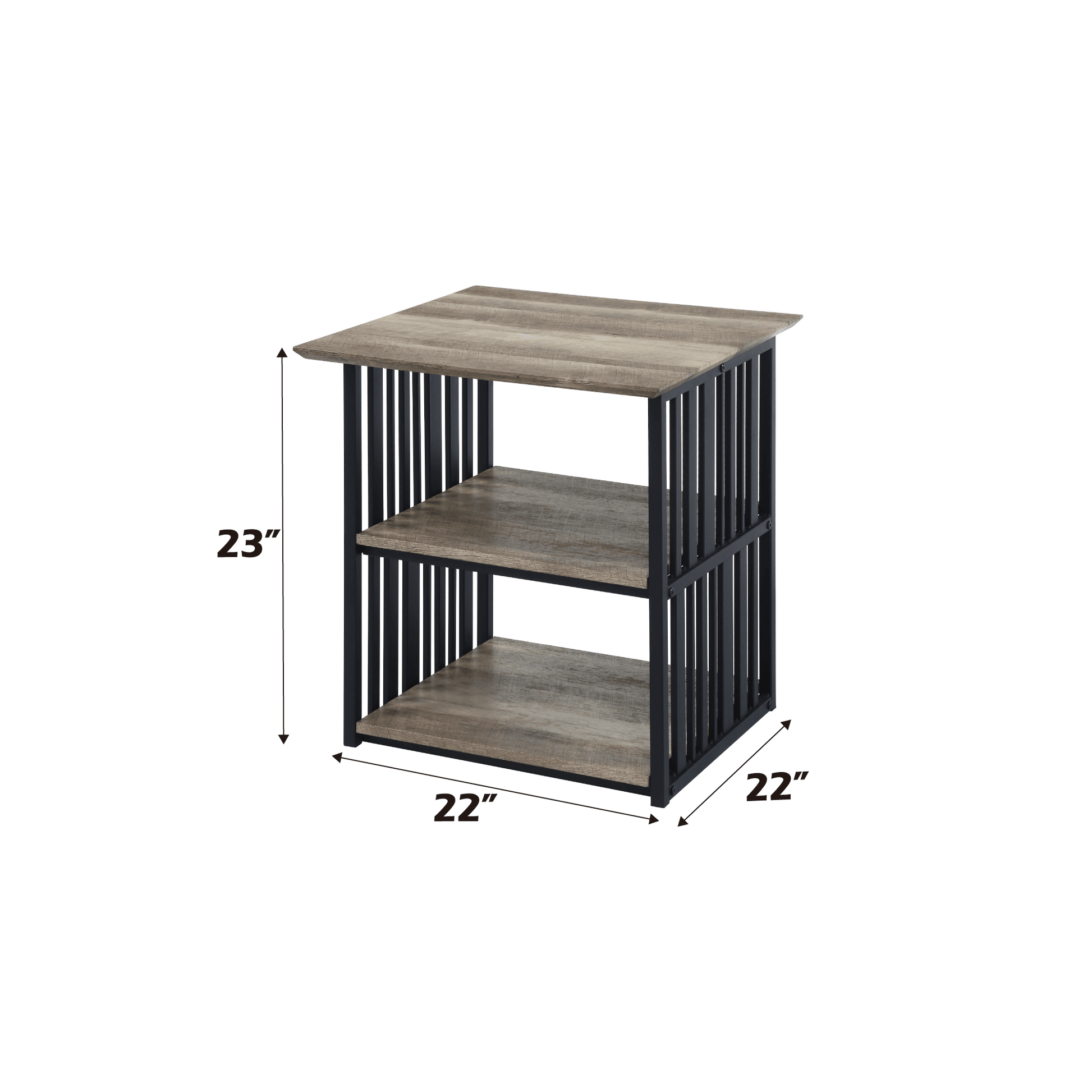 Zudora Antique Oak & Black Finish Nightstand - 1st Choice Furniture Direct