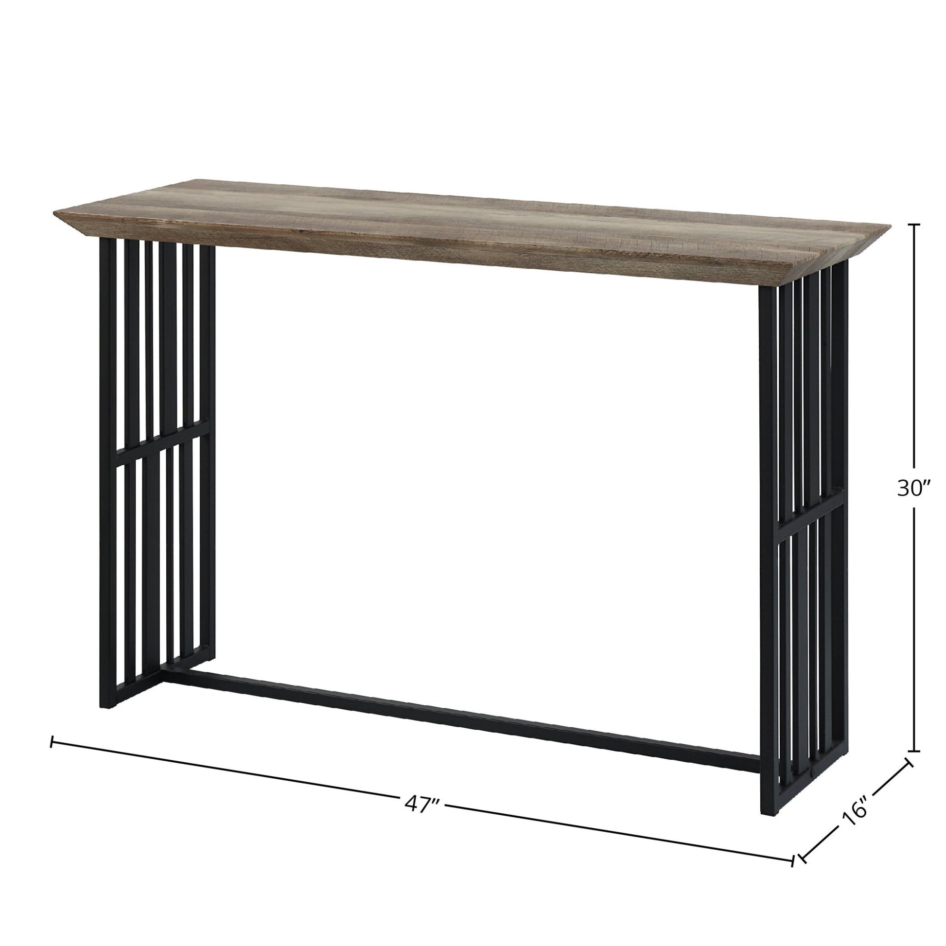 Zudora Antique Oak & Black Finish Sofa Table - 1st Choice Furniture Direct