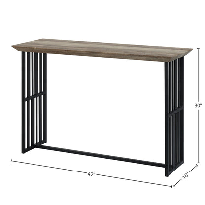 Zudora Antique Oak & Black Finish Sofa Table - 1st Choice Furniture Direct
