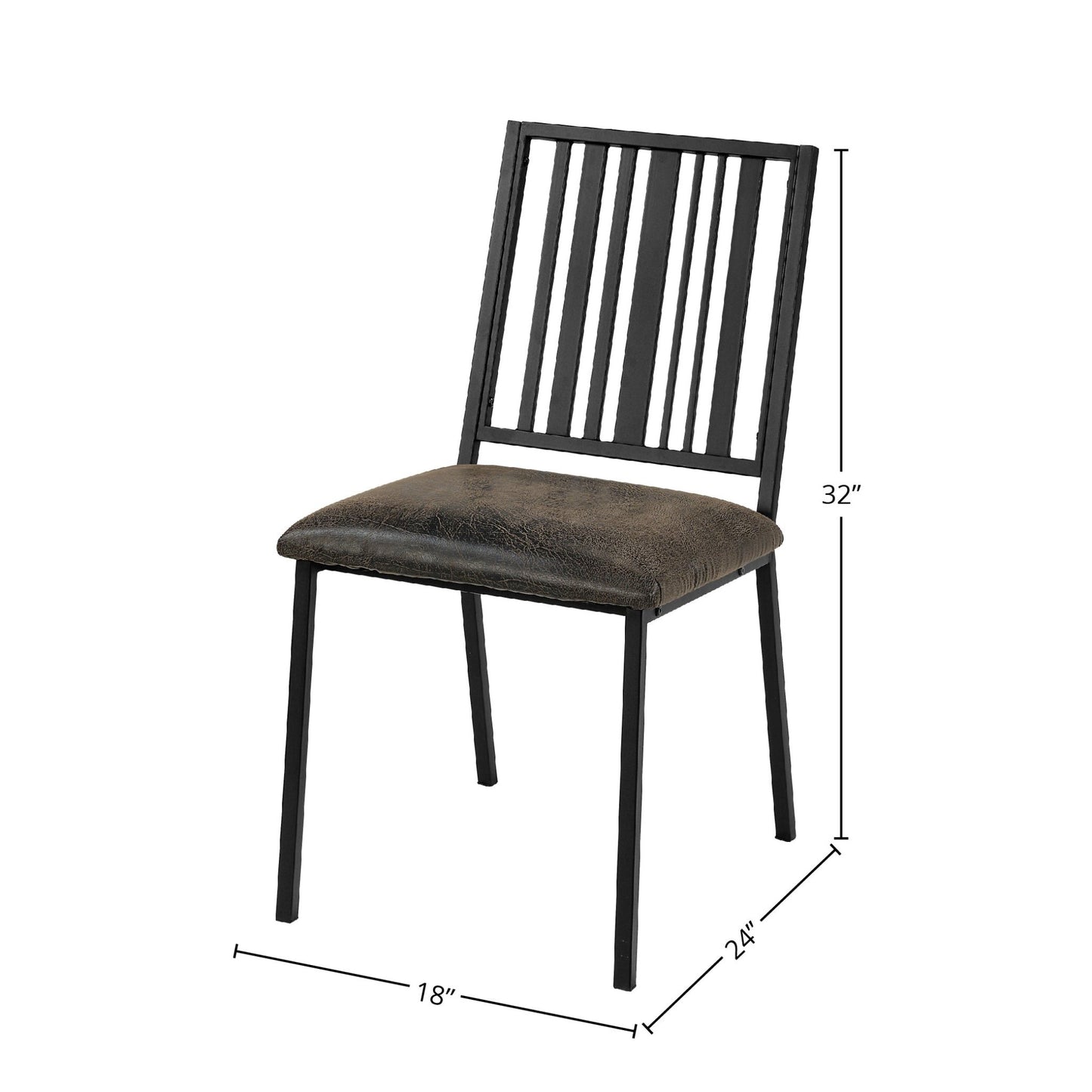 Zudora Synthetic Leather & Black Finish Side Chair (Set of 2) - 1st Choice Furniture Direct