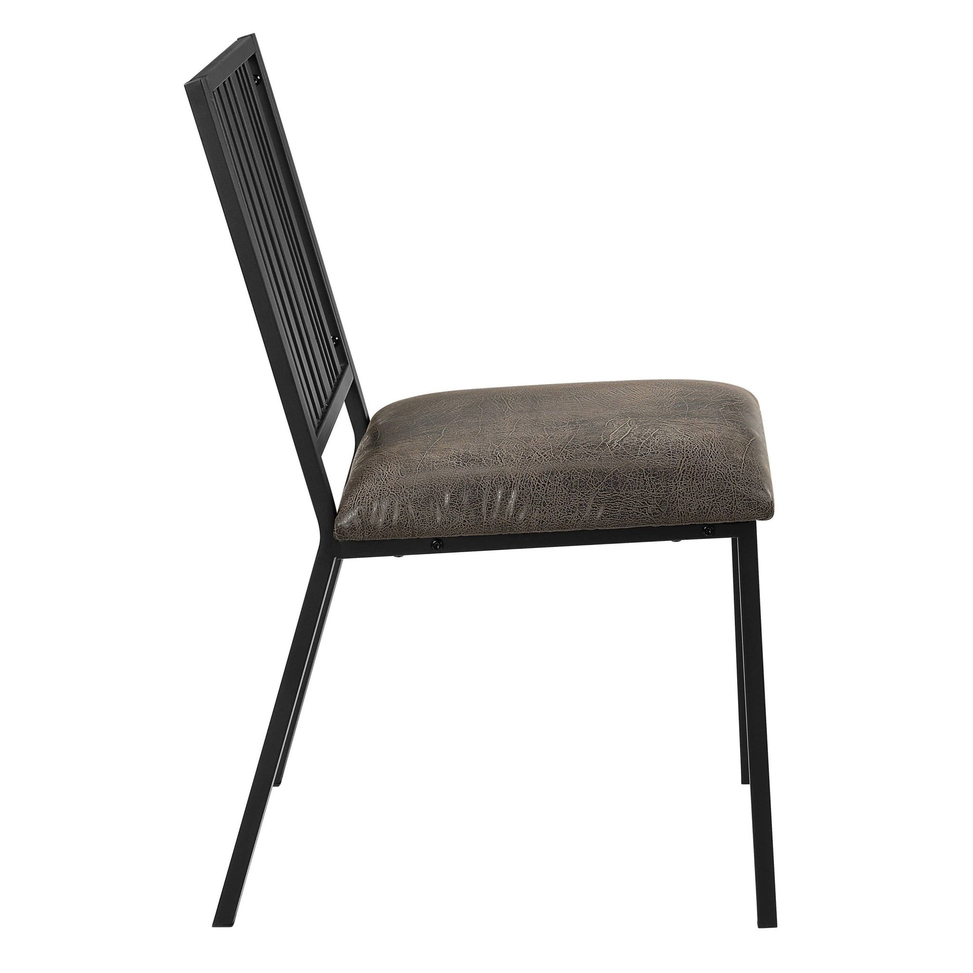 Zudora Synthetic Leather & Black Finish Side Chair (Set of 2) - 1st Choice Furniture Direct