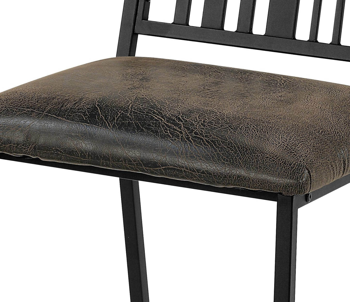 Zudora Synthetic Leather & Black Finish Side Chair (Set of 2) - 1st Choice Furniture Direct