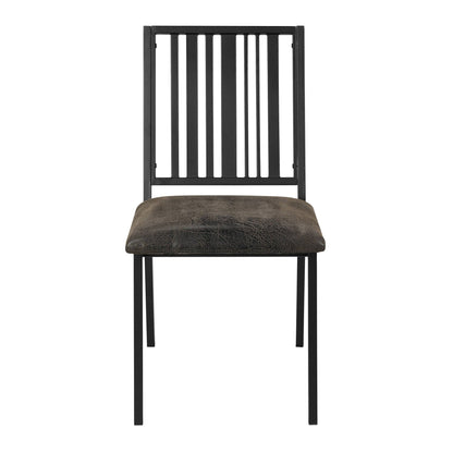 Zudora Synthetic Leather & Black Finish Side Chair (Set of 2) - 1st Choice Furniture Direct