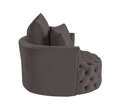 Zunyas Gray Velvet Accent Chair W/Swivel - 1st Choice Furniture Direct