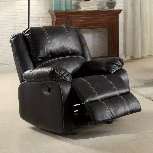 Zuriel Black Synthetic Leather Recliner Chair - 1st Choice Furniture Direct