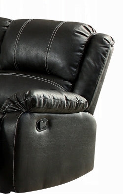 Zuriel Black Synthetic Leather Recliner Sofa - 1st Choice Furniture Direct