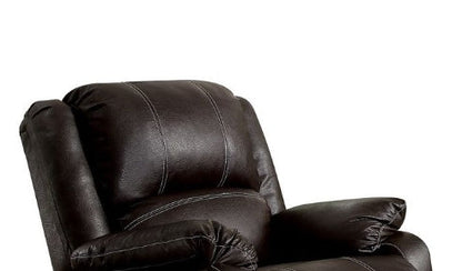 Zuriel Black Synthetic Leather Recliner Sofa - 1st Choice Furniture Direct