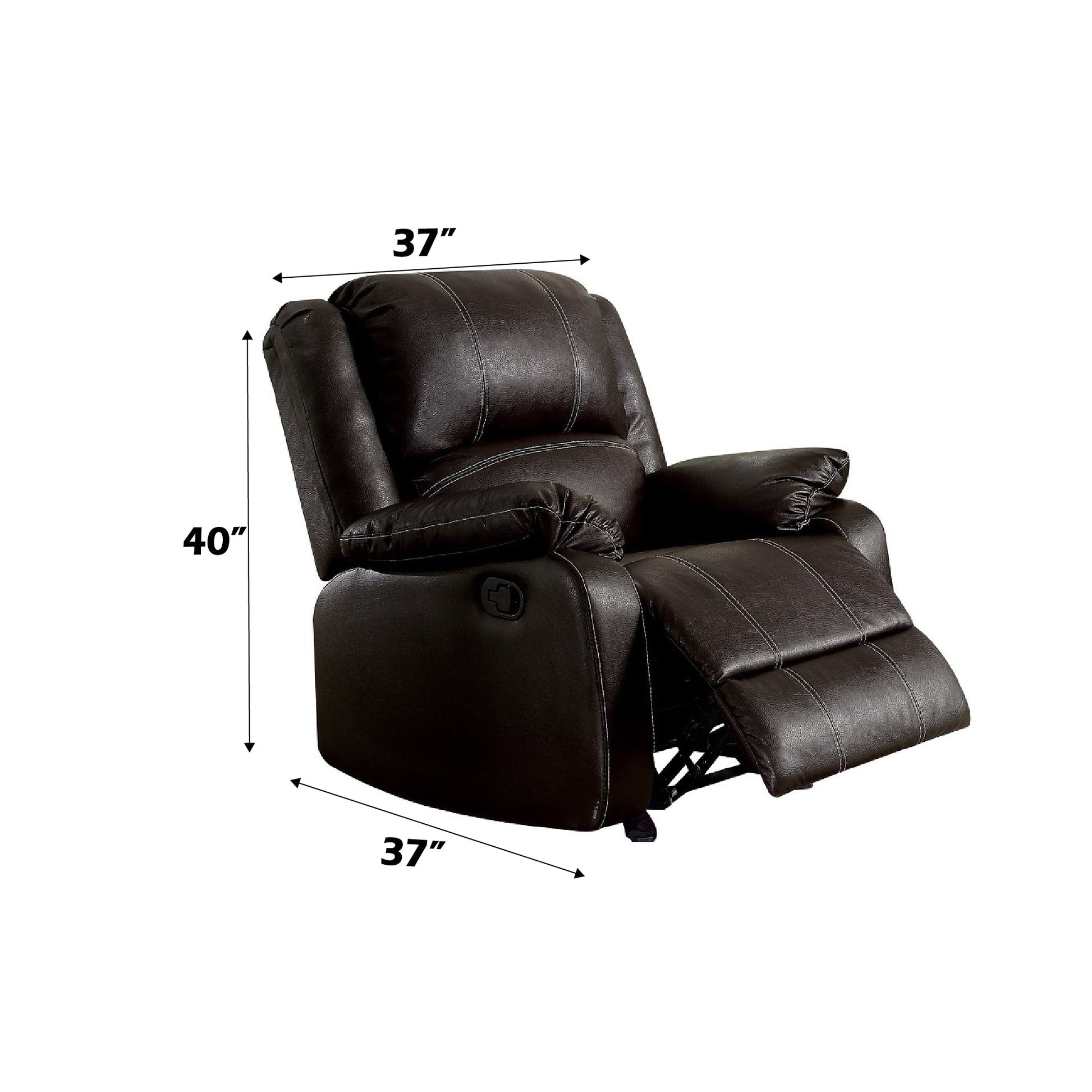 Zuriel Brown Synthetic Leather Recliner Chair - 1st Choice Furniture Direct