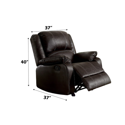 Zuriel Brown Synthetic Leather Recliner Chair - 1st Choice Furniture Direct