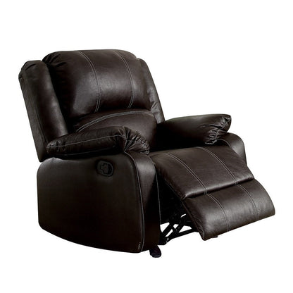 Zuriel Brown Synthetic Leather Recliner Chair - 1st Choice Furniture Direct
