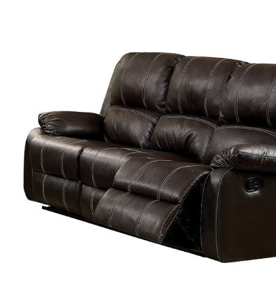 Zuriel Brown Synthetic Leather Recliner Sofa - 1st Choice Furniture Direct