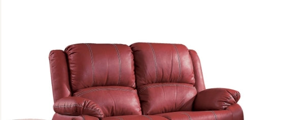 Zuriel Red Synthetic Leather Motion Loveseat - 1st Choice Furniture Direct