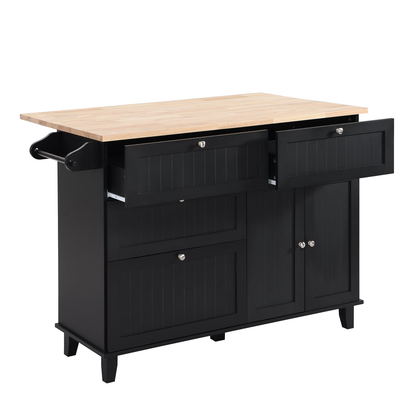 1st Choice Modern Farmhouse Kitchen Island Set with Storage Cabinet