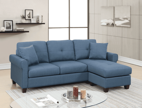 1st Choice Modern Comfortable and Stylish Sofa 2-Pcs Sectional in Blue