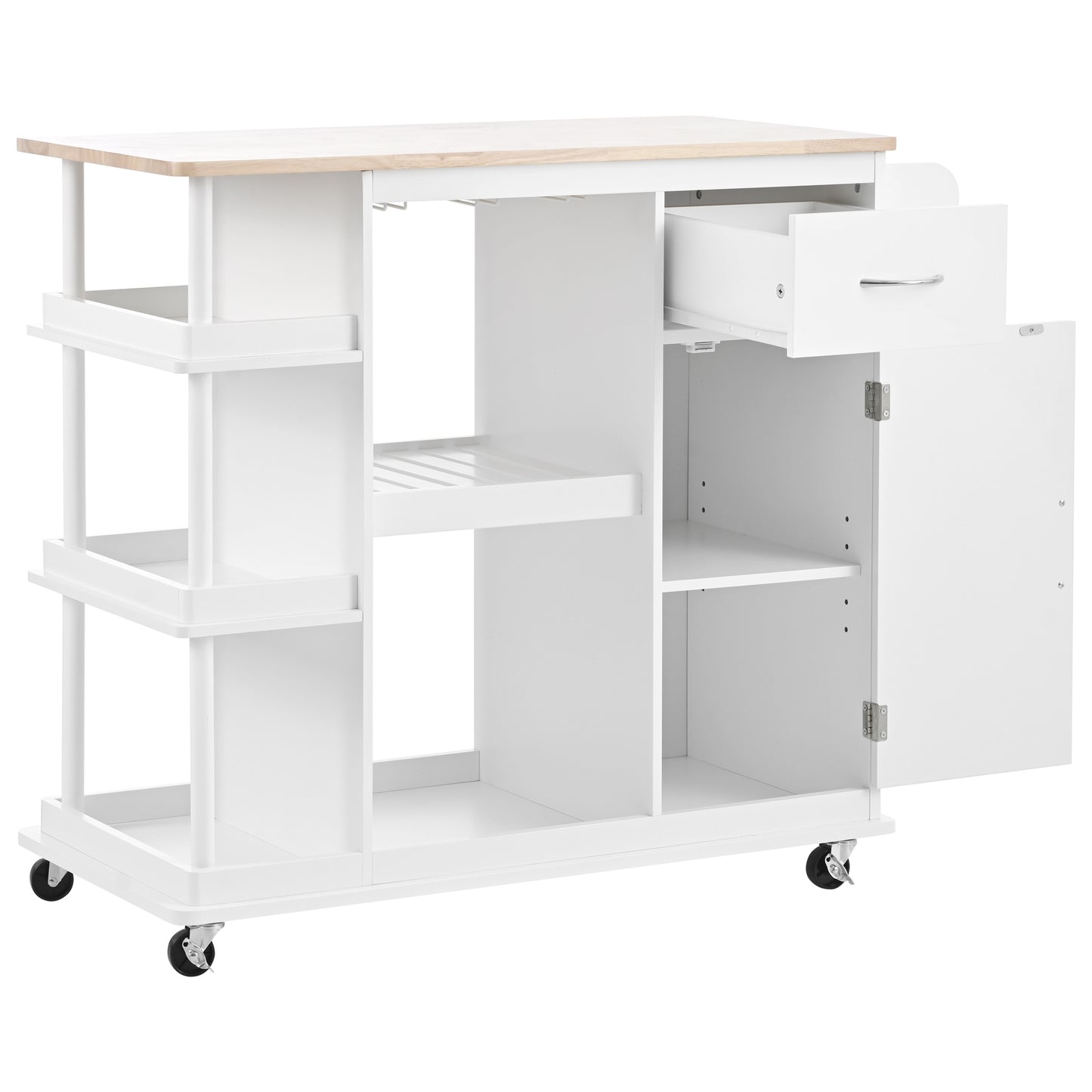 1st Choice Multipurpose Kitchen Cart Cabinet with Side Storage Shelves