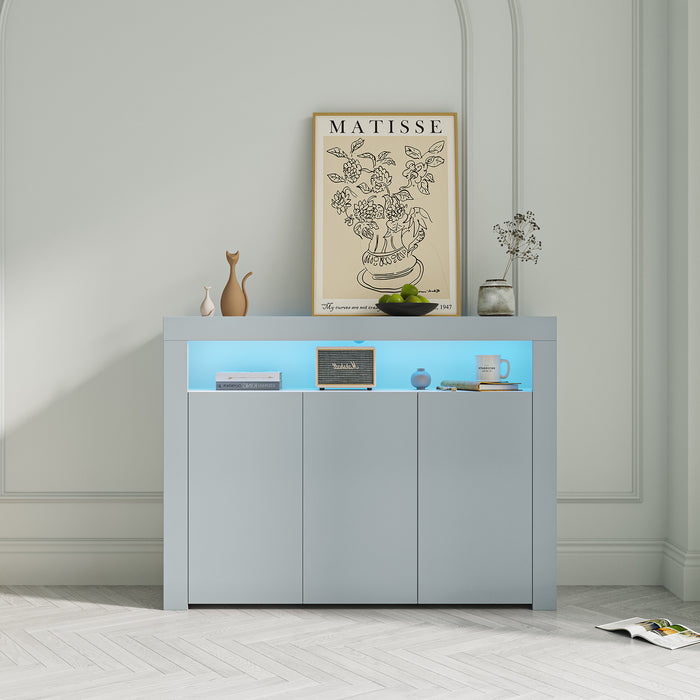 1st Choice Living Room Sideboard Storage Cabinet Black High Gloss