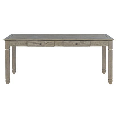 1st Choice 6-Piece Retro 72'L Rectangular Dining Table Set with 4 Drawers