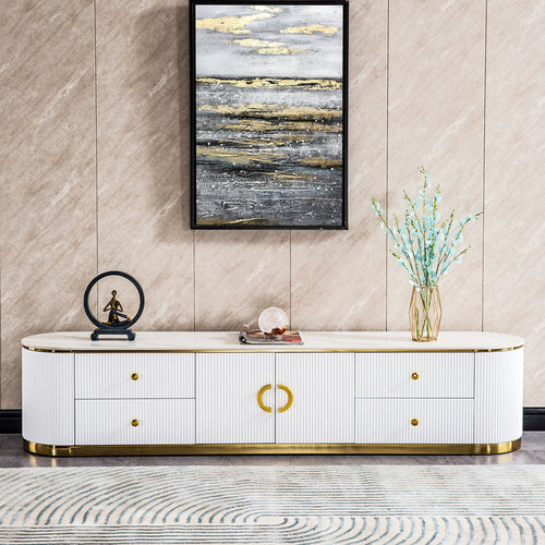 1st Choice Modern White Sintered TV Stand Media Console Table