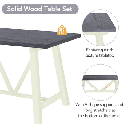 1st Choice 4-Piece Dining Table Set Solid Wood Kitchen Table Set