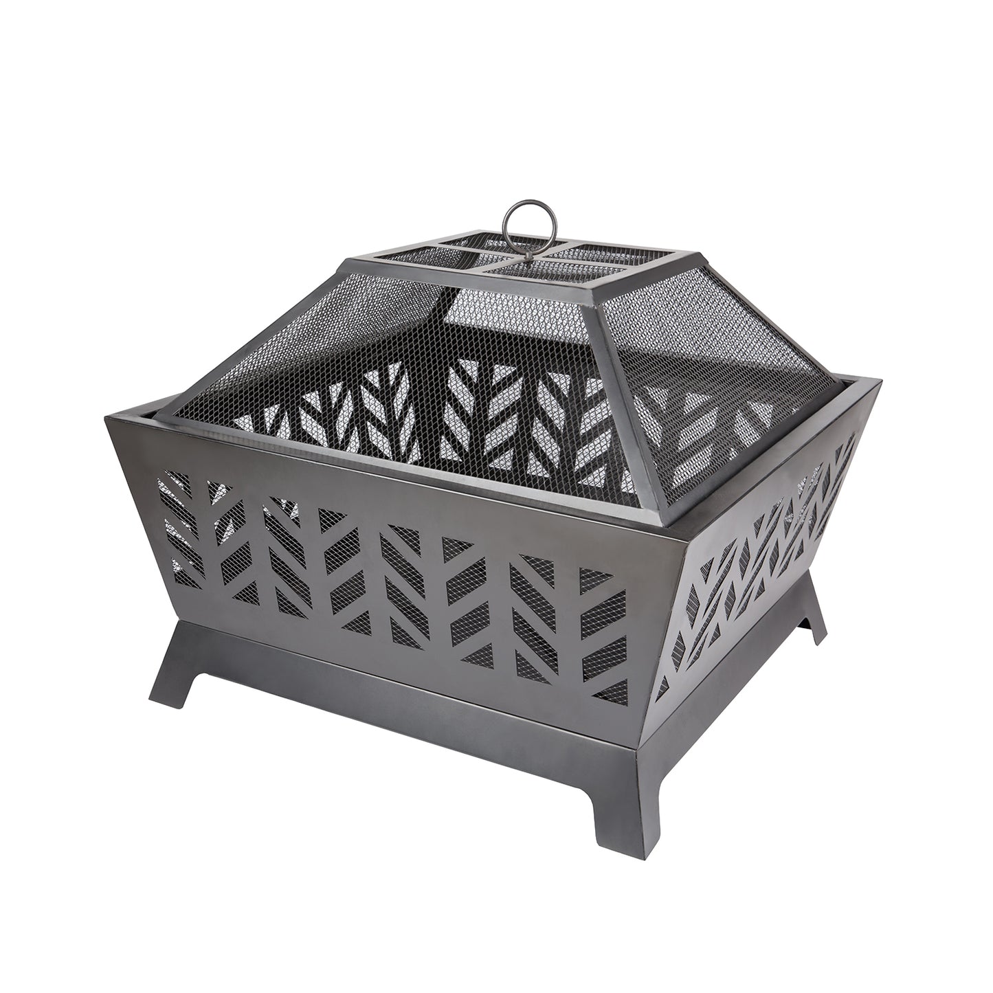 1st Choice Modern Durable Versatile Outdoor 25.98" Square Iron Fire Pit