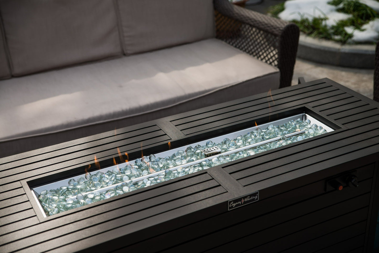 1st Choice 57-in Aluminum Rectangular Outdoor Gas Propane Fire Pits Table