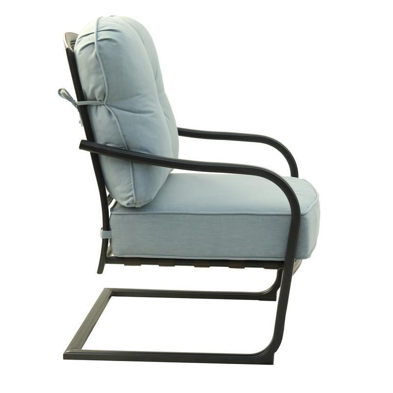 1st Choice Modern Outdoor Light Blue Dining Spring Chair - Set of 2