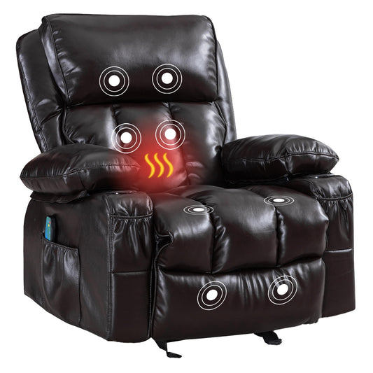 1st Choice Brown Recliner Chair Heating Massage with Rocking Function